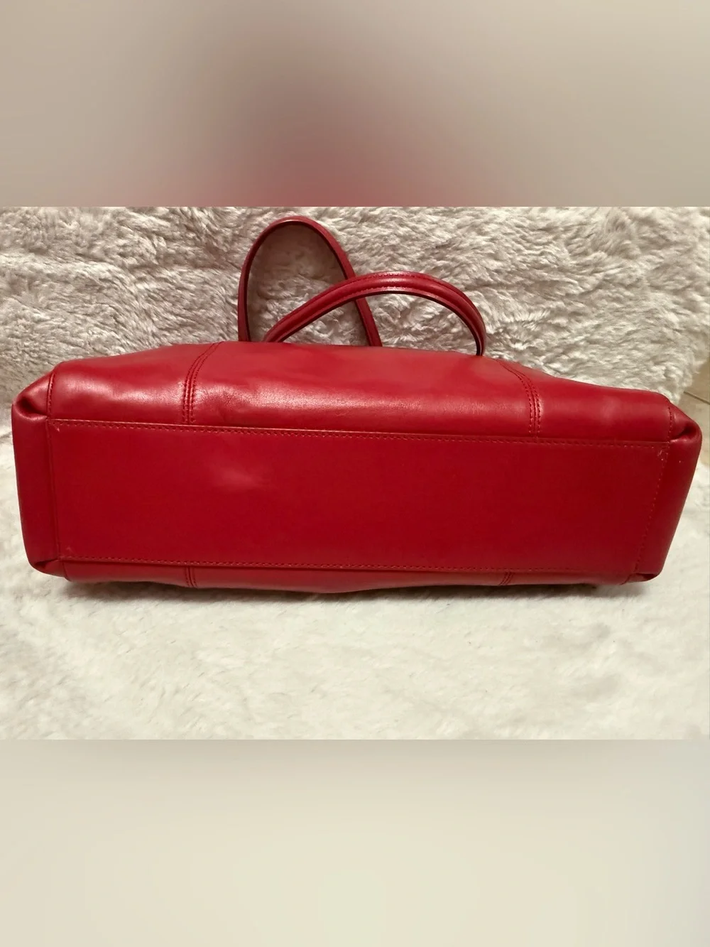 COACH Large Christie Carryall Red Leather Tote with Gold-Tone Hardware